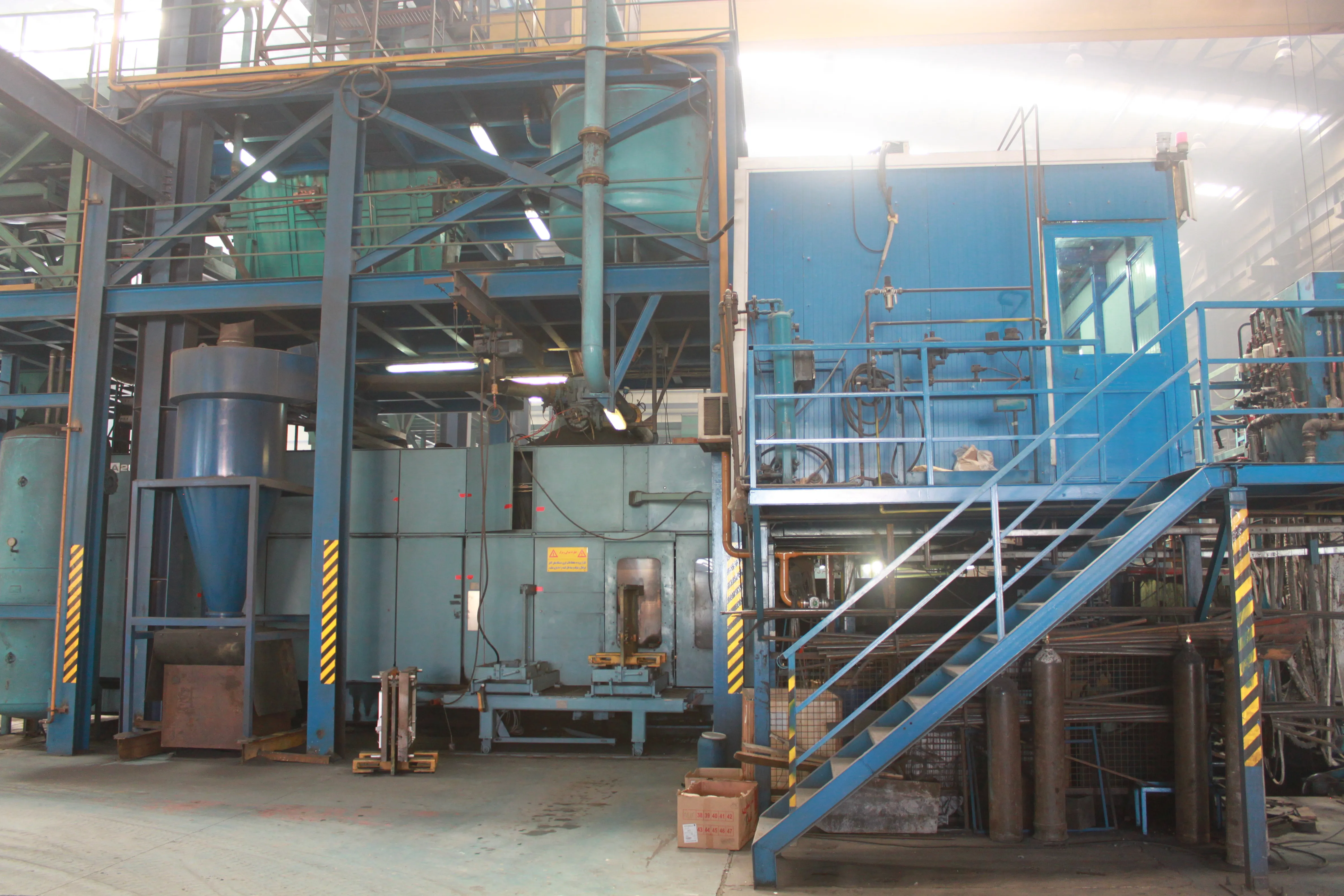 Molding plant machinery on the production line